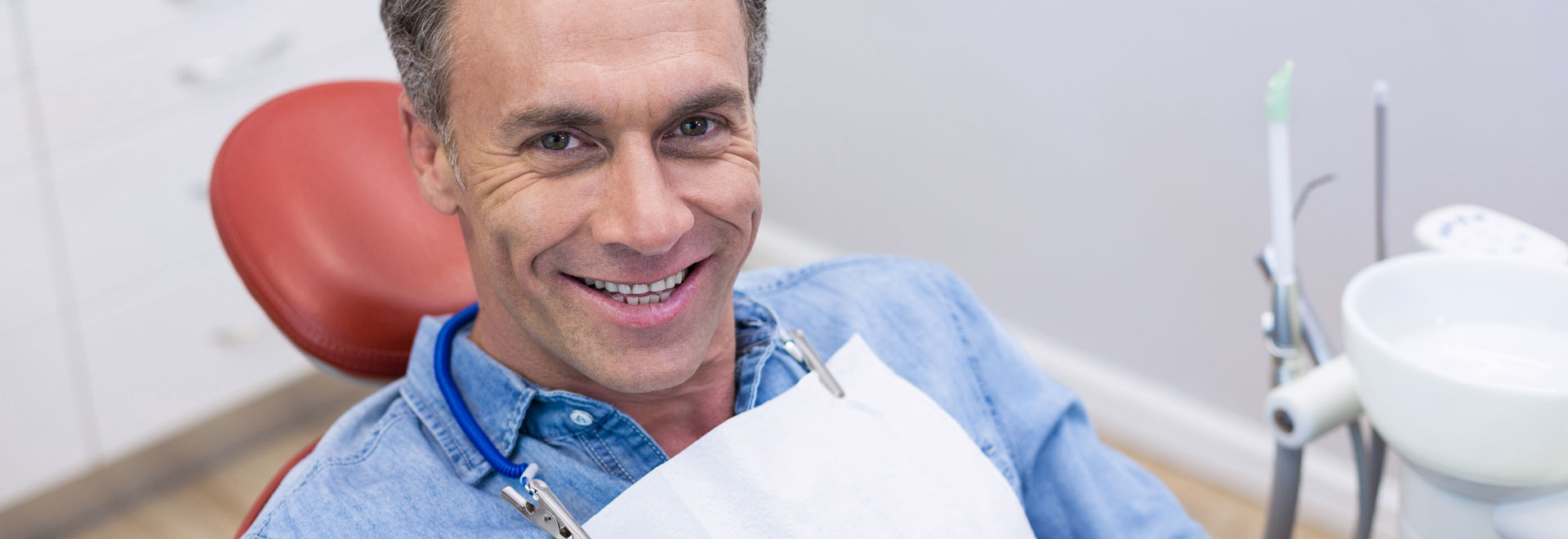 A man getting ready for root canal treatment